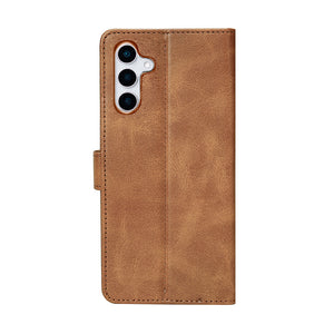 Rixus Bookcase For Samsung Galaxy S25 S9310 Light Brown