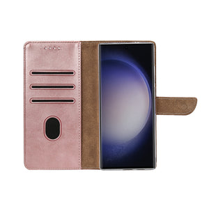 Rixus Bookcase For Samsung Galaxy S25 Ultra S938B Pink