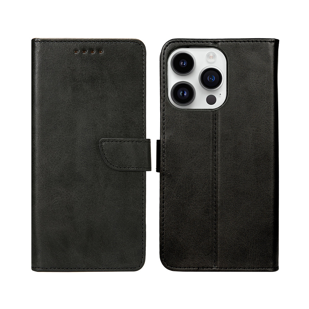 Rixus Bookcase For iPhone 14 Pro Black