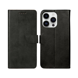 Rixus Bookcase For iPhone 14 Pro Black