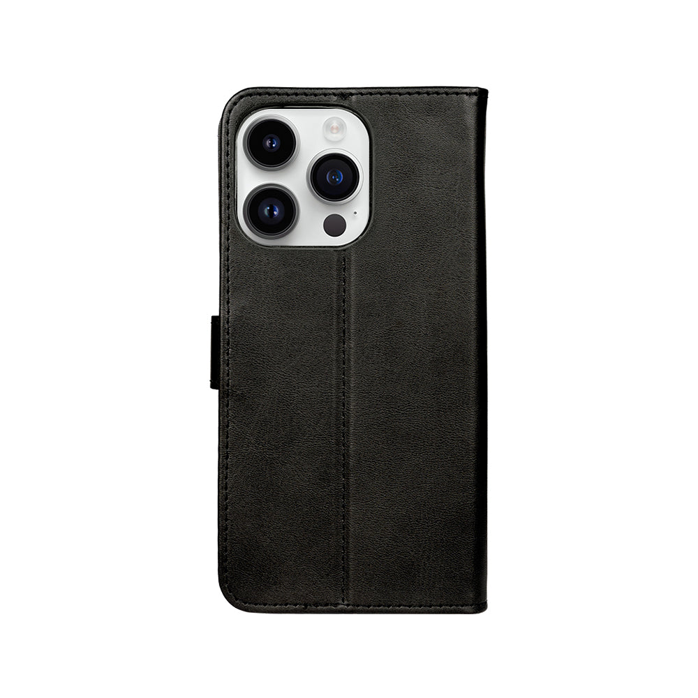 Rixus Bookcase For iPhone 14 Pro Max Black