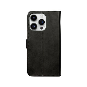 Rixus Bookcase For iPhone 14 Pro Max Black