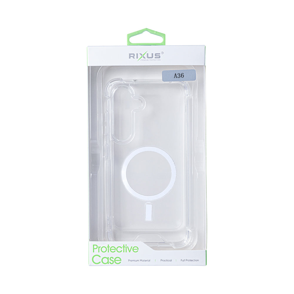 Rixus Anti-Burst Case With MagSafe For Samsung Galaxy A36 A366B Transparent