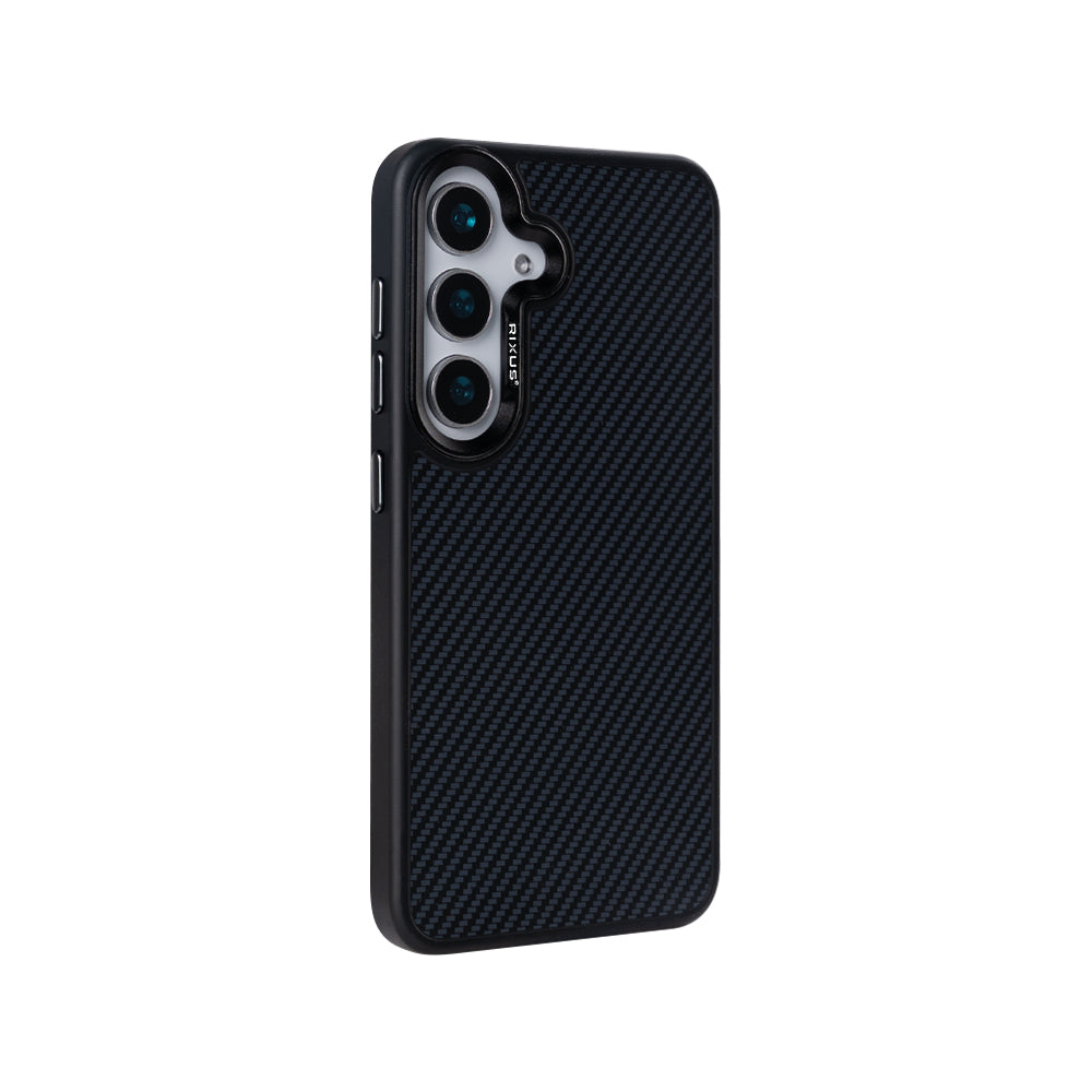 Rixus Mag Carbon With MagSafe For Samsung Galaxy S25 Plus S936B Titanium Black