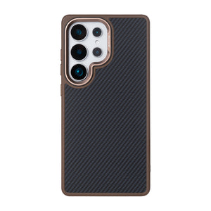 Rixus Mag Carbon With MagSafe For Samsung Galaxy S25 Ultra S938B Brown