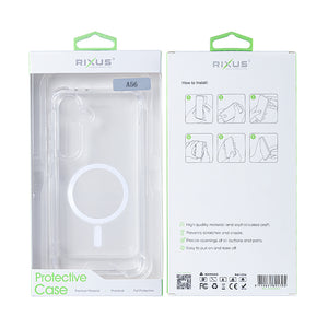Rixus Anti-Burst Case With MagSafe For Samsung Galaxy A56 A566B Transparent