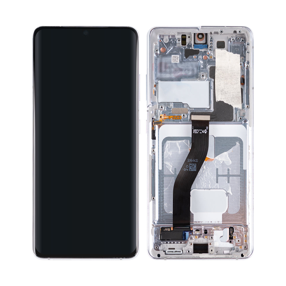 Samsung Galaxy S21 Ultra 5G G998B Display And Digitizer With Frame Phantom Silver Pulled