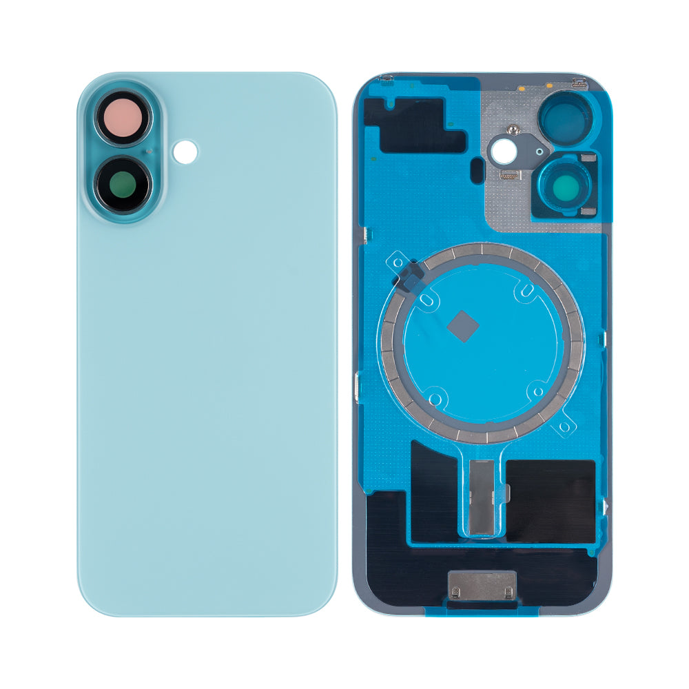 For iPhone 16 Extra Glass With NFC, Enlarged Camera Frame Teal
