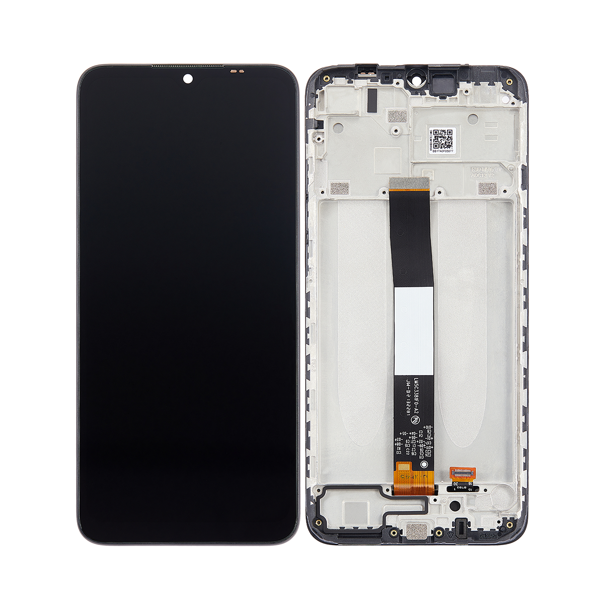 Xiaomi Redmi 9A, 9C Display And Digitizer Wtih Frame Carbon Black Service Pack