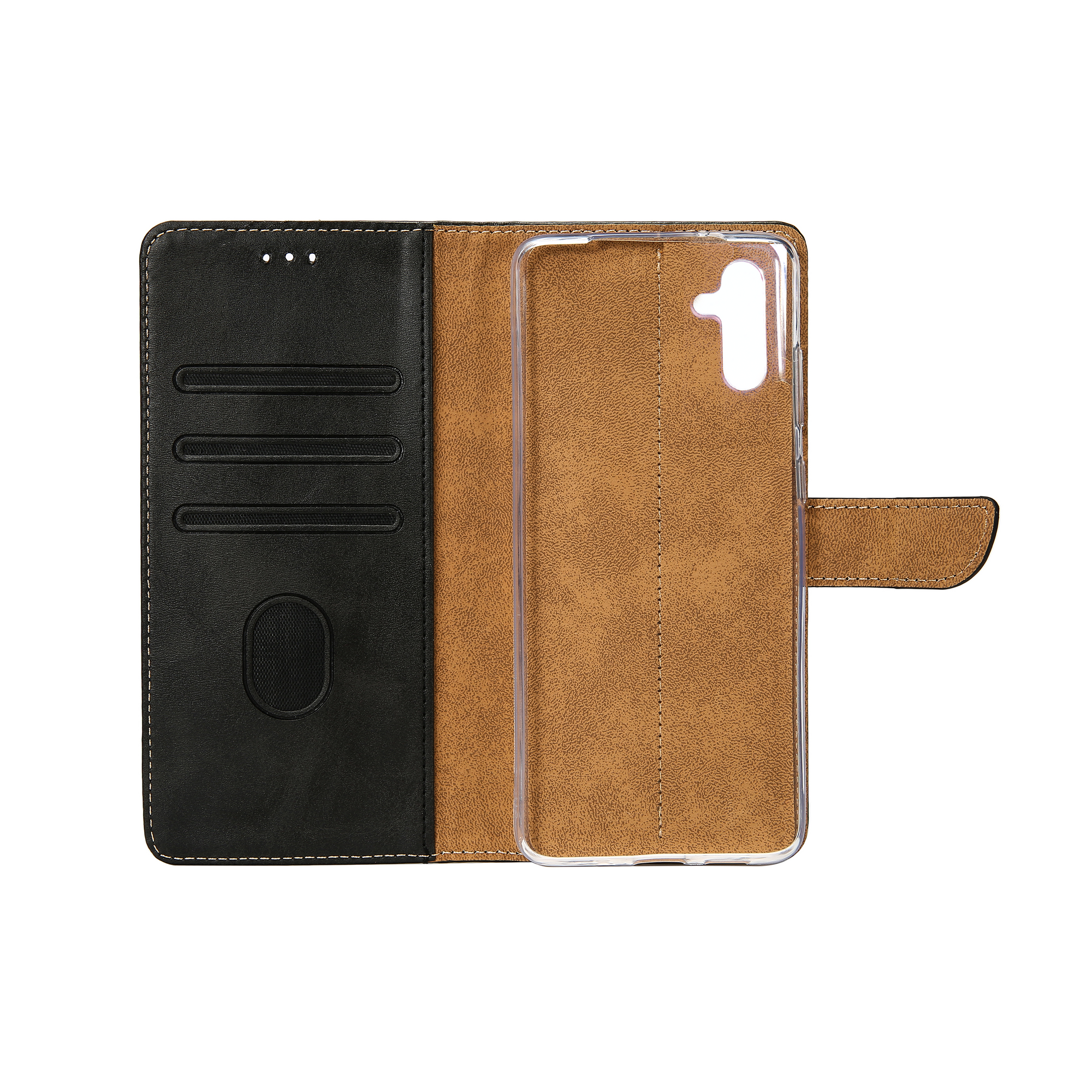 Rixus Bookcase For Samsung Galaxy S24, S25 Black