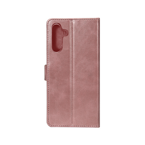 Rixus Bookcase For Samsung Galaxy S24 Plus, S25 Plus Pink