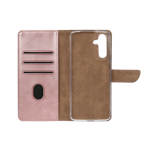 Rixus Bookcase For Samsung Galaxy S24 Plus, S25 Plus Pink