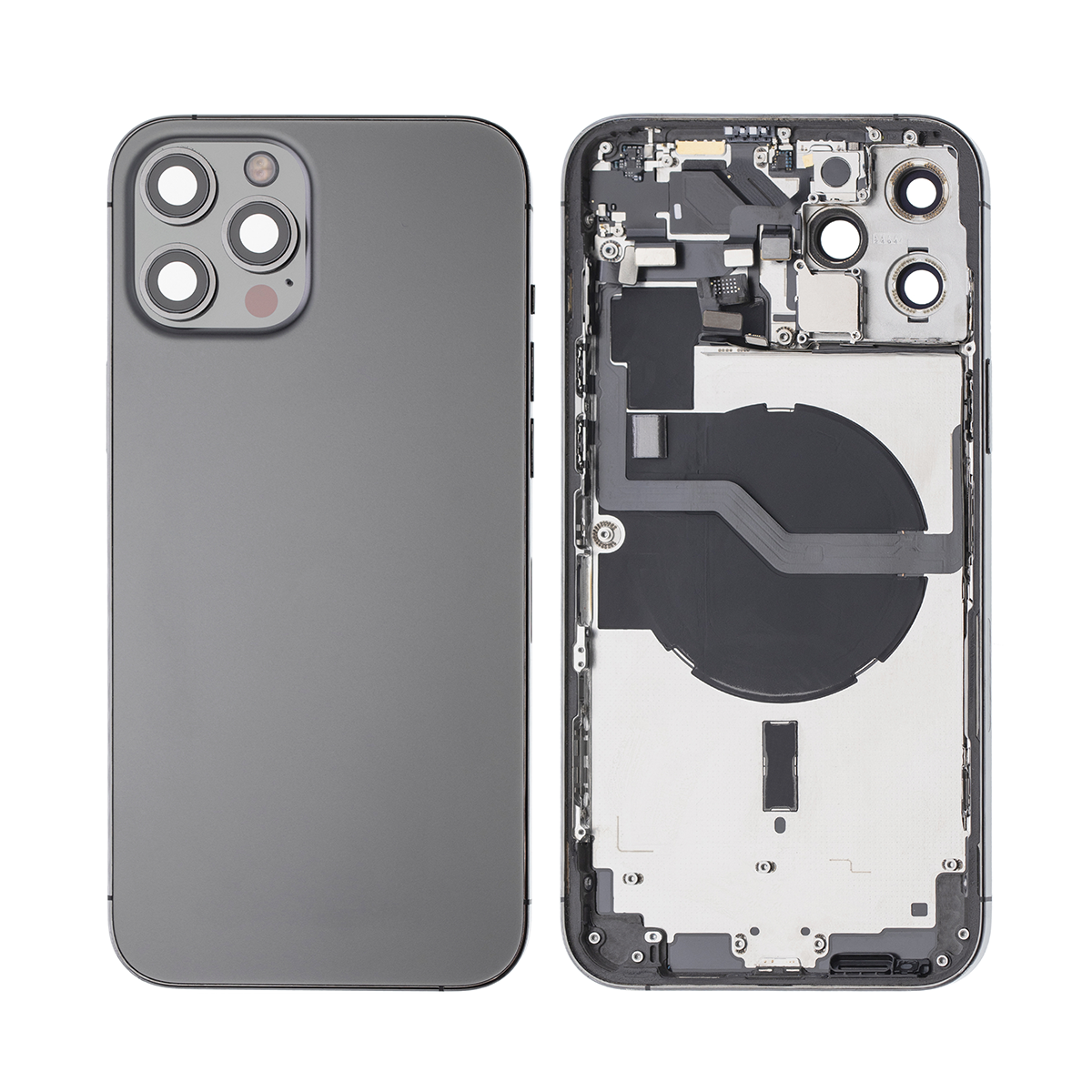 For iPhone 12 Pro Max Complete Housing incl. All Small Parts Without Battery & Back Camera Graphite
