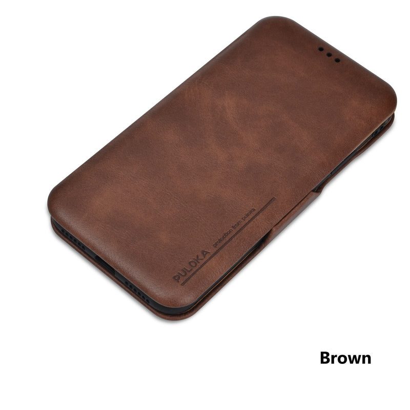 For iPhone XR Bookcase Brown