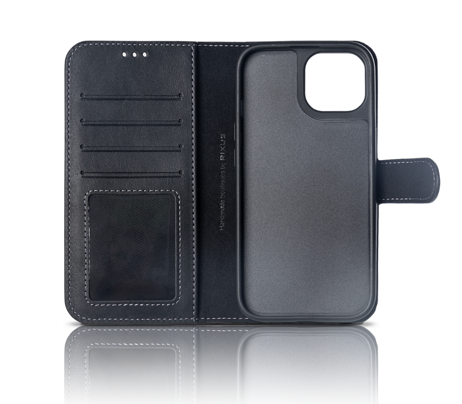 Rixus For iPhone 12, 12 Pro Duo Magnetic Detachable Wallet Black